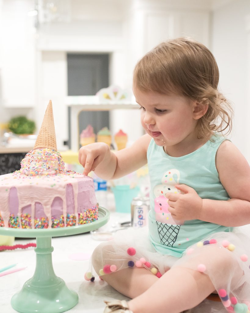 Melted Ice cream birthday cake