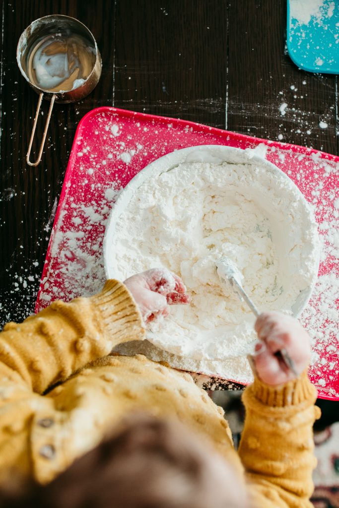 Snow dough Winter Sensory Fun Recipe