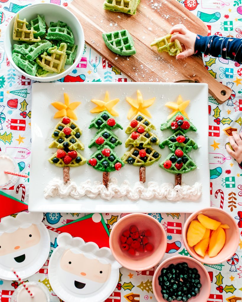Festive and Fun Christmas Tree Waffles