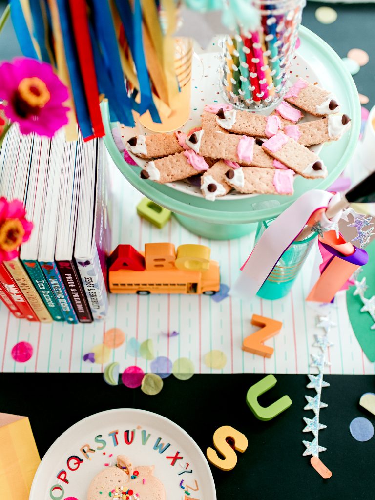 Celebrate the first day of school with colorful decorations and tasty treats!