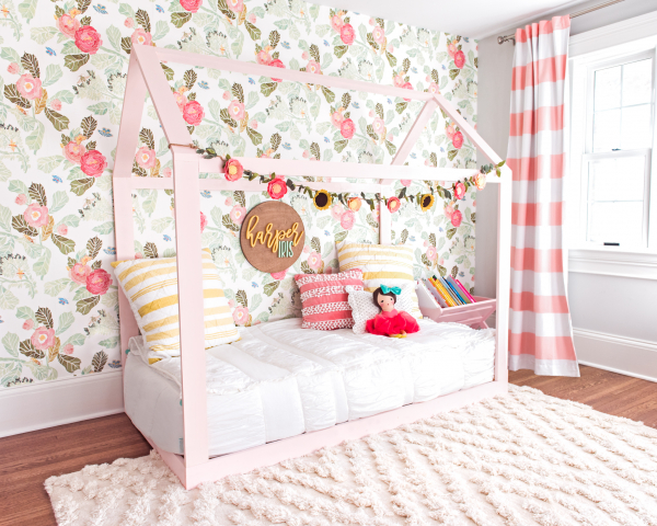 Bright and Colorful Floral Girl Bedroom Ideas: Harper’s “Big” Girl Room Makeover
