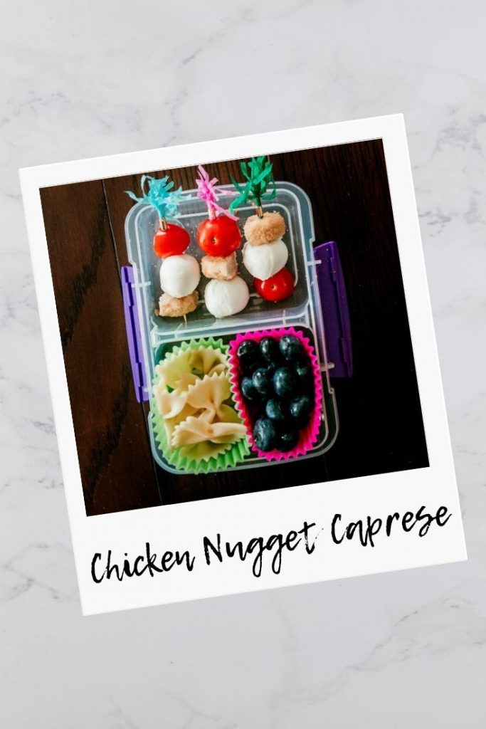 Chicken Nugget Caprese; a fancy alternative to chicken nuggets! Easy lunches for kids