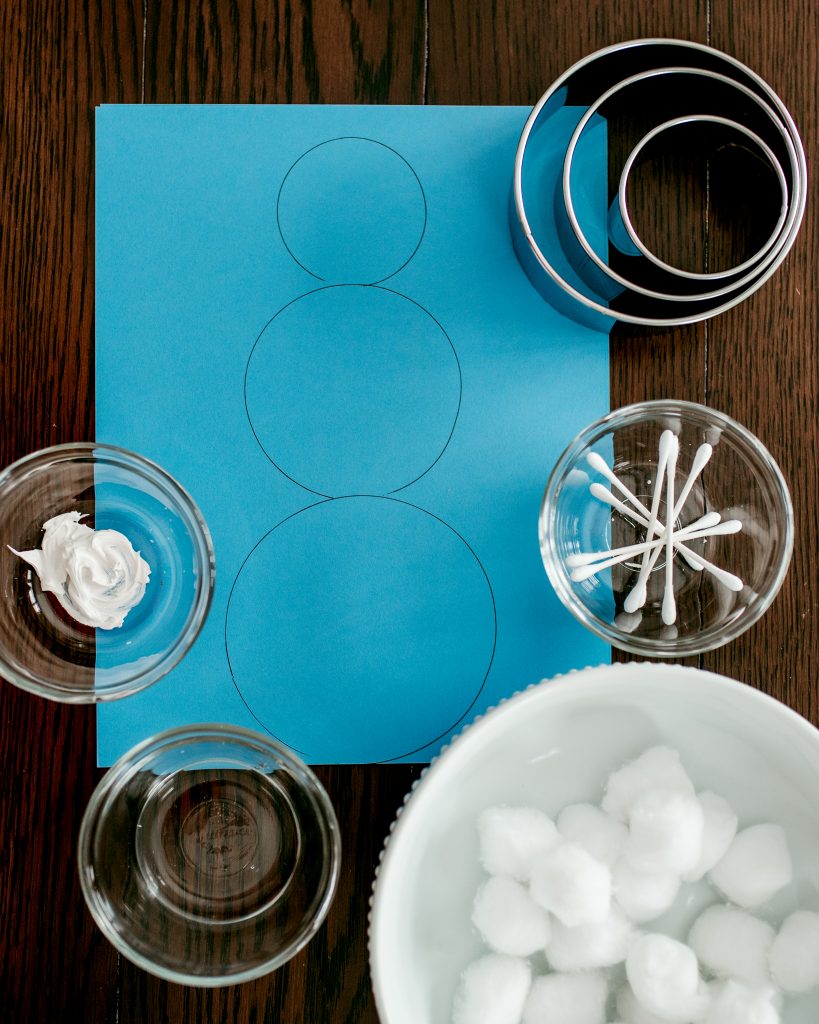 Create a fun marshmallow snowman winter craft idea!