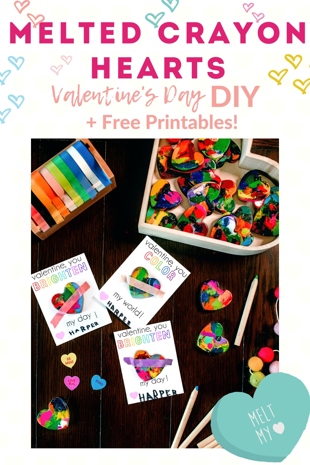 Valentines Day Heart Crayons Kids Valentines Class Valentines Valentines  Gifts for Kids Valentines Kids Gifts Valentine Favors 