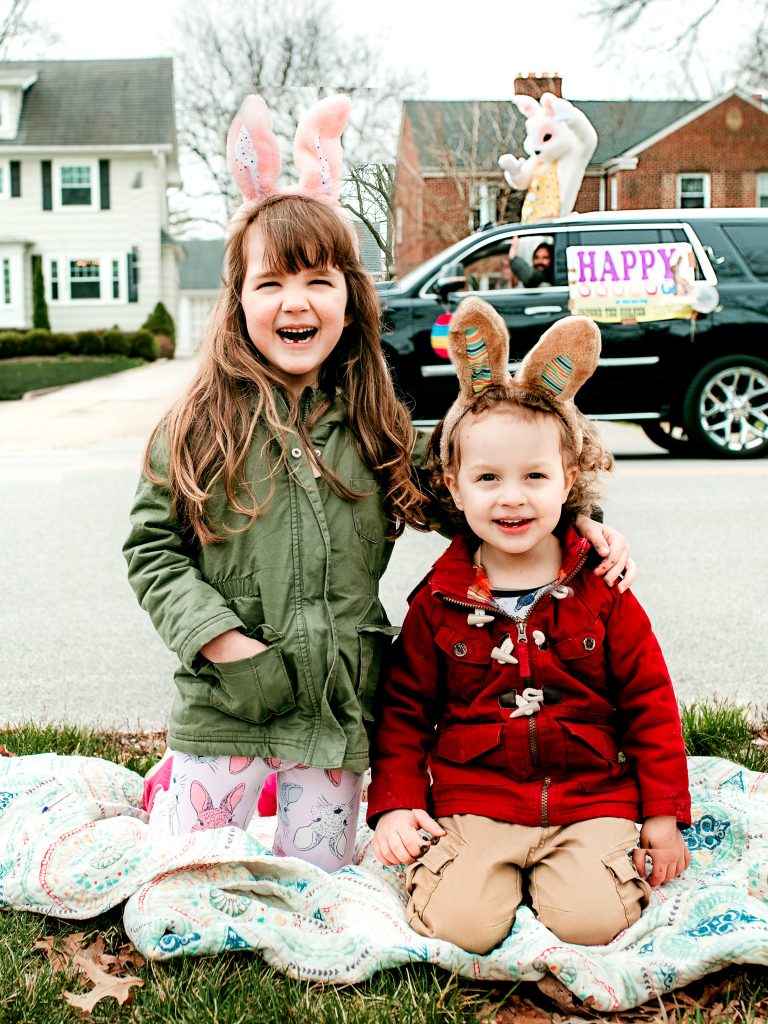 Drive-by Easter bunny. Socially distant Easter bunny visit for kids. 