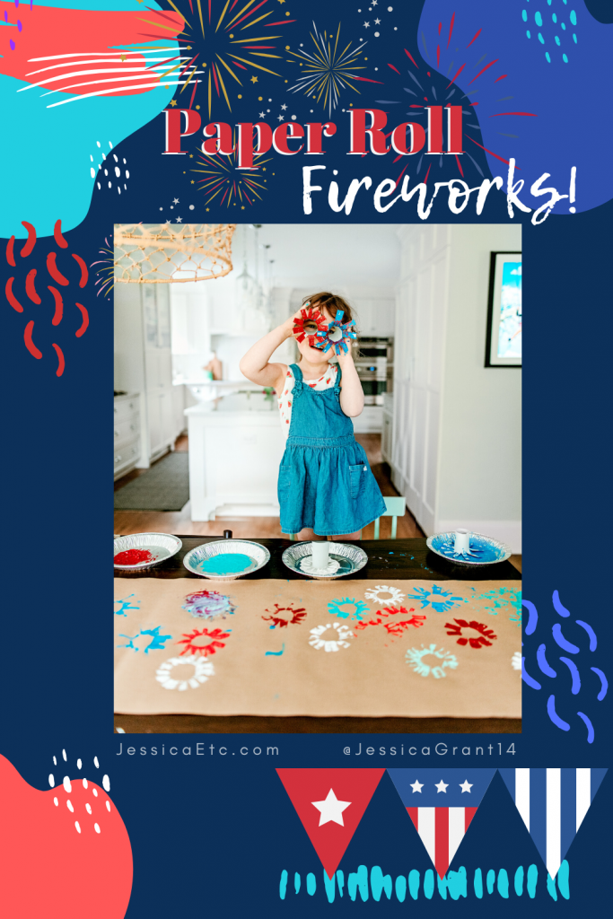 Check out this easy 4th of July firework craft activity using upcycled paper rolls. Make a firework art project that is fun for all ages! It's the perfect 4th of July craft for toddlers through school age!