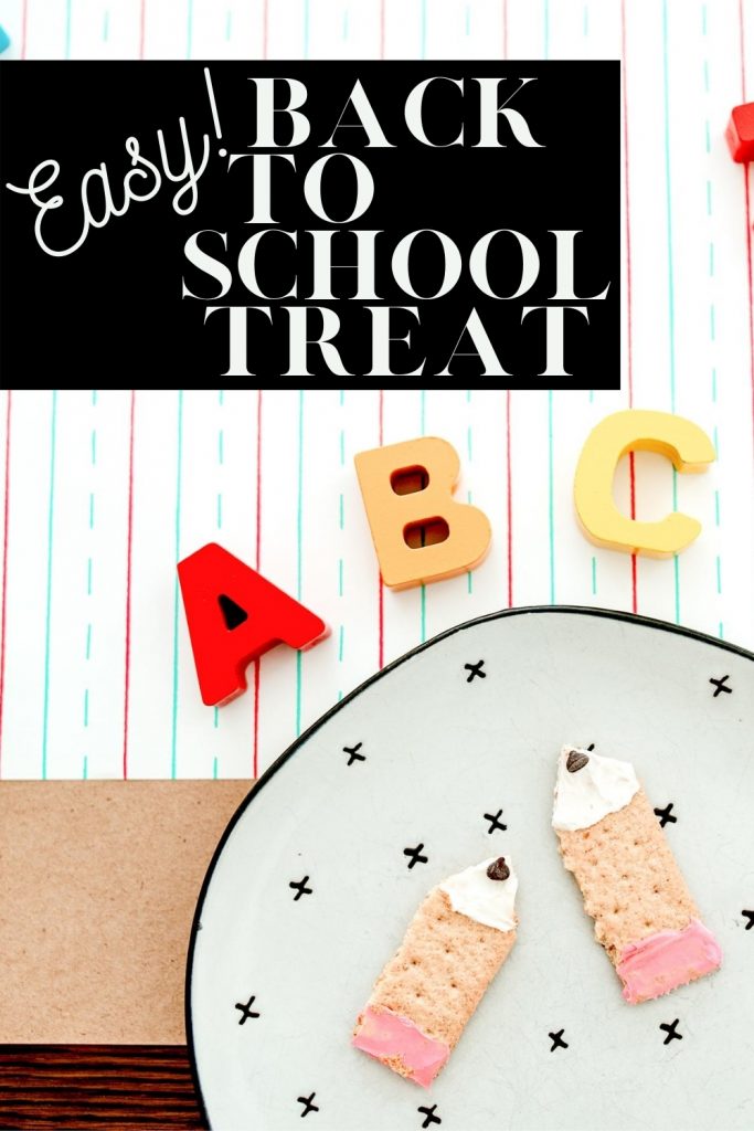 Make an adorable back to school treat to celebrate the first day of school. This graham cracker pencil recipe is simple and allergy-friendly!