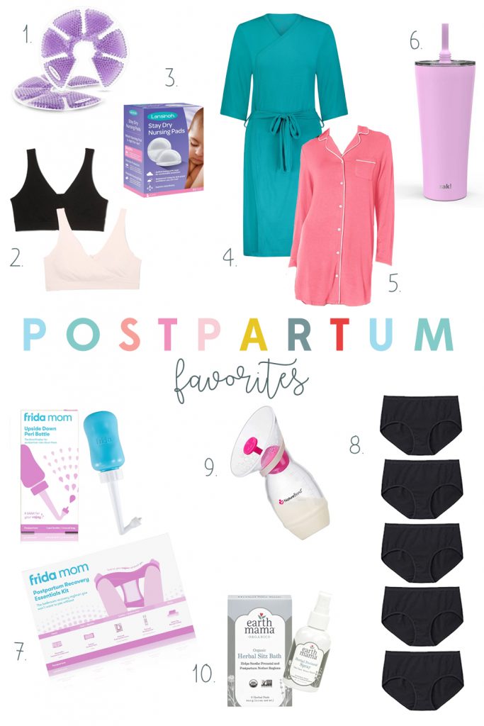 10 postpartum favorites to help with comfort and recovery after bringing your baby home!