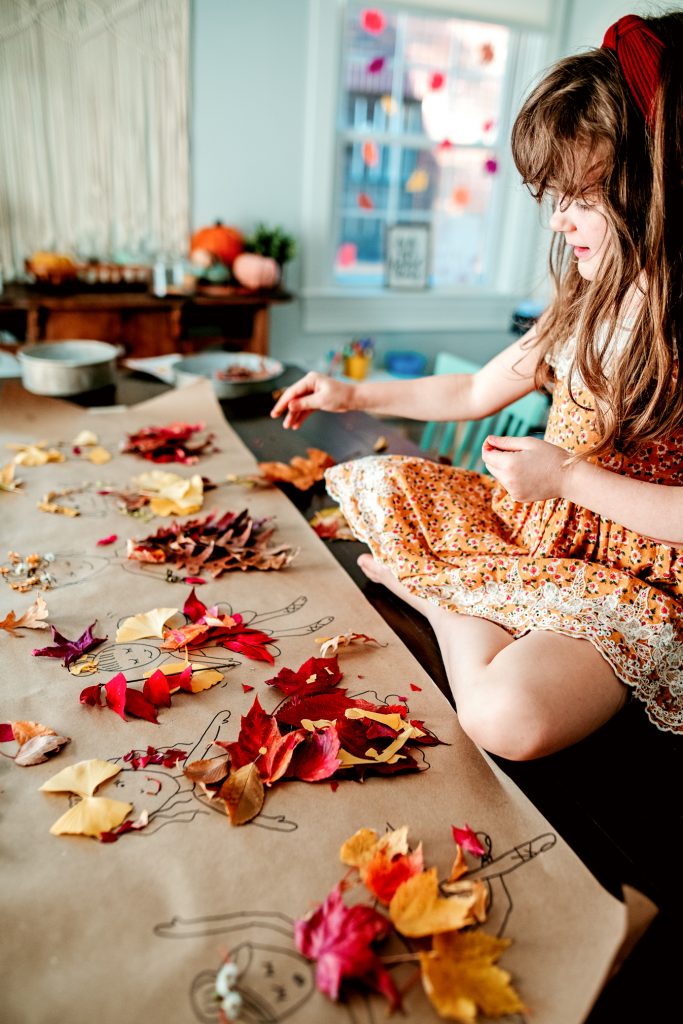 Use fall leaves to create a Paper Doll Craft for kids to dress and decorate their little leaf ladies! 