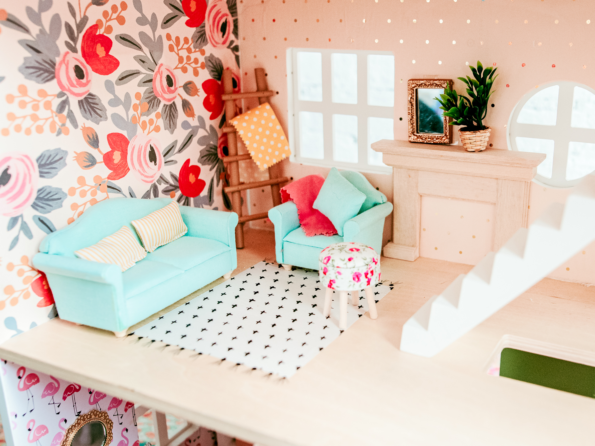 Bright and Colorful DIY Dollhouse Makeover DIY » Kids