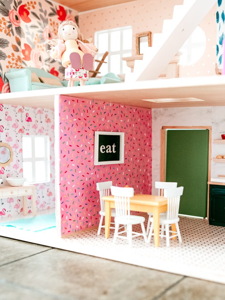 How to wallpaper your dollhouse; tips, tricks and source lists for a fun and colorful dollhouse makeover!