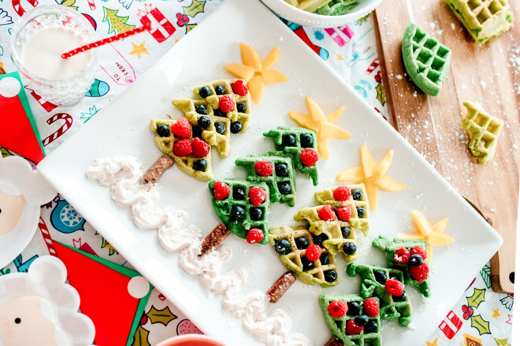 Make Christmas morning breakfast for kids even more festive with these tree waffles!