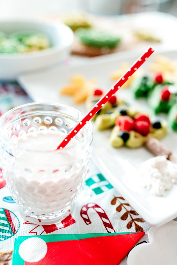 A whimsically styled Christmas breakfast featuring Milk for Santa!