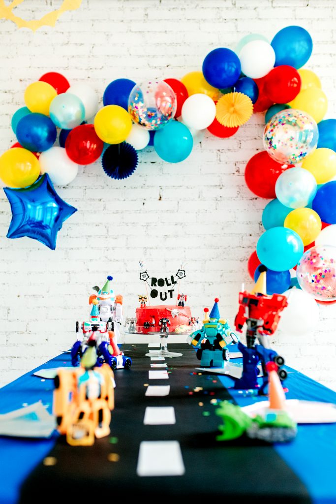 A preschool aged Transformer birthday party for a 4 year old! DIY decorations and ideas for a Trans4mer theme birthday party.