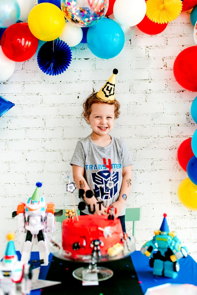 4 year old birthday boy theme Transformers birthday party. Rescue bots birthday party. DIY birthday shirt