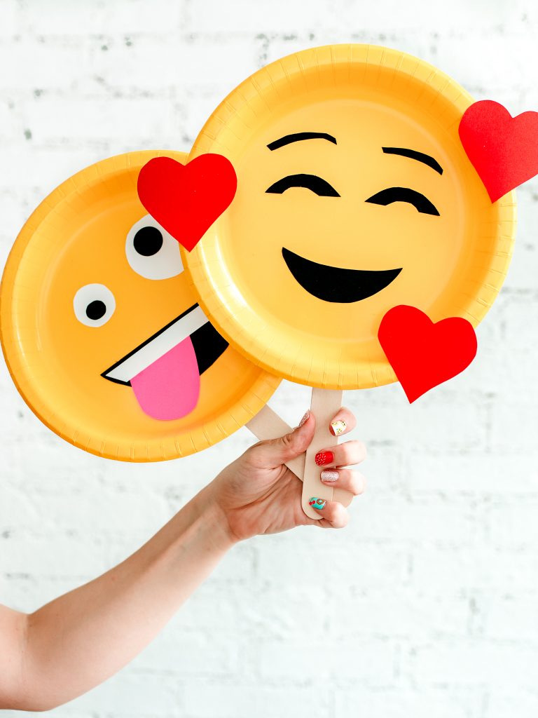 Create an emoji face mask to show how you're feeling today! An easy 5 minute craft for kids to make their own emoji face