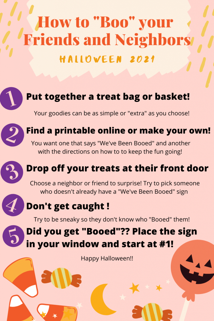 You've Been Booed instructions! Here's how to celebrate Halloween with a fun tradition of booing your neighbors or friends. Make a treat basket, drop it off, don't get caught! 