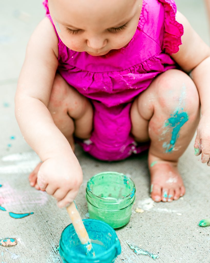 This homemade sidewalk chalk paint is a favorite for all ages!