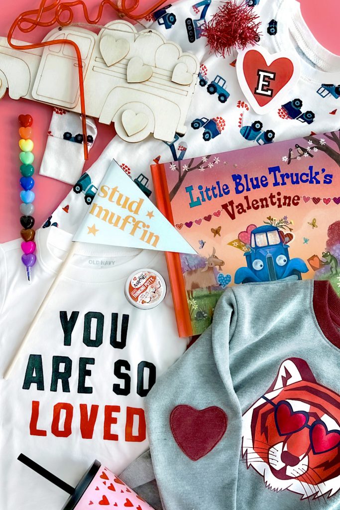 Valentine's Day gift for boys! Inspiration to make a boy Love Basket. Valentine's Day pajamas for boys. Valentine's Day crafts. Valentines Day gifts for boys