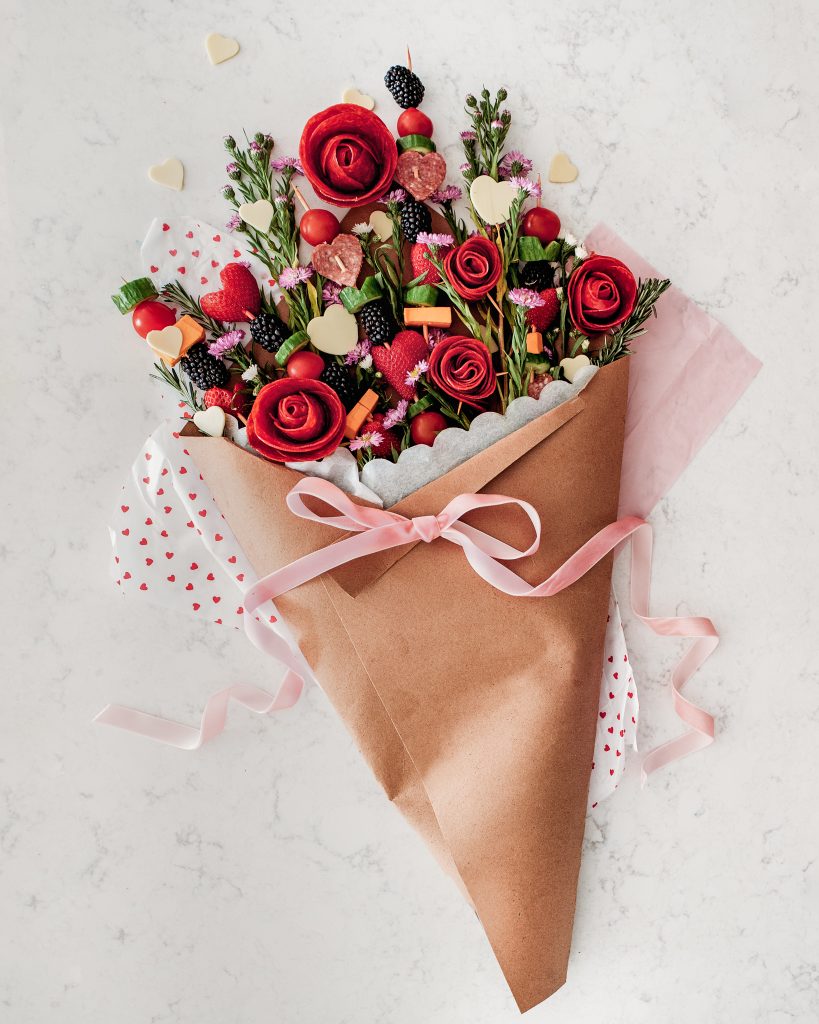 A Charcuterie Bouquet is a unique and beautiful snack board presentation. Learn how to make a pepperoni flower.