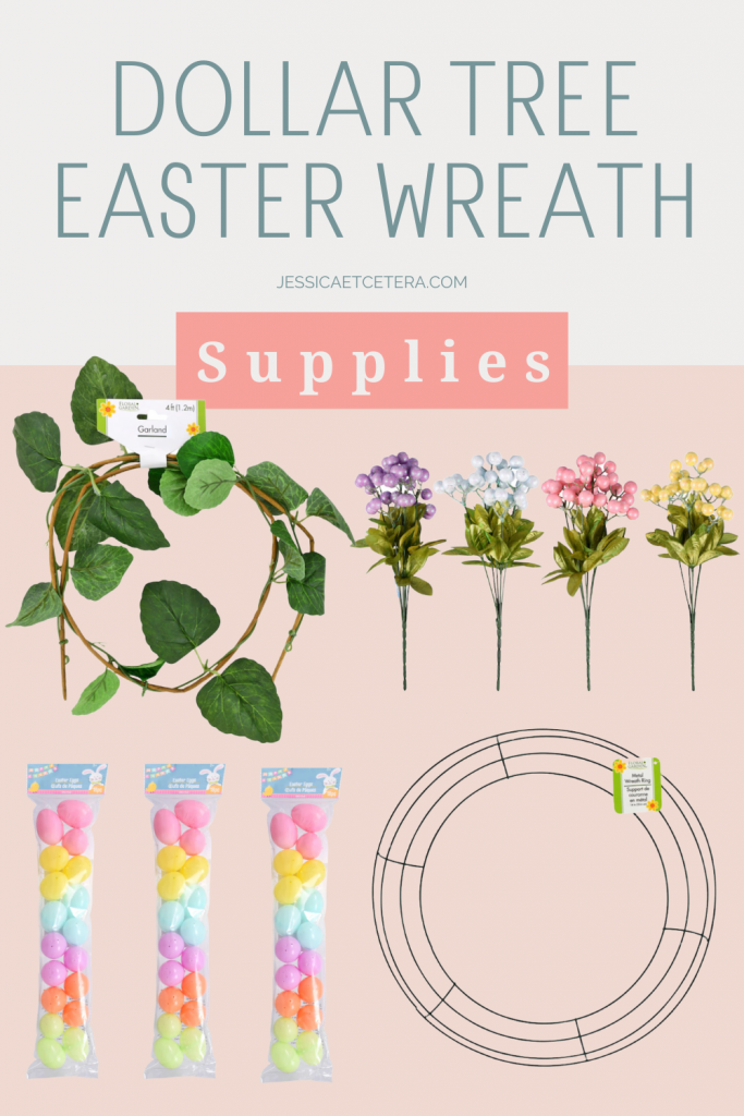 How to make an Easter wreath with supplies from the Dollar Tree! 