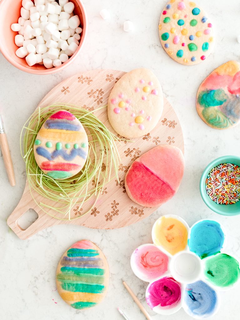 Your kids will love making these unique and creative Easter Egg cookies that they can decorate with edible paint. 