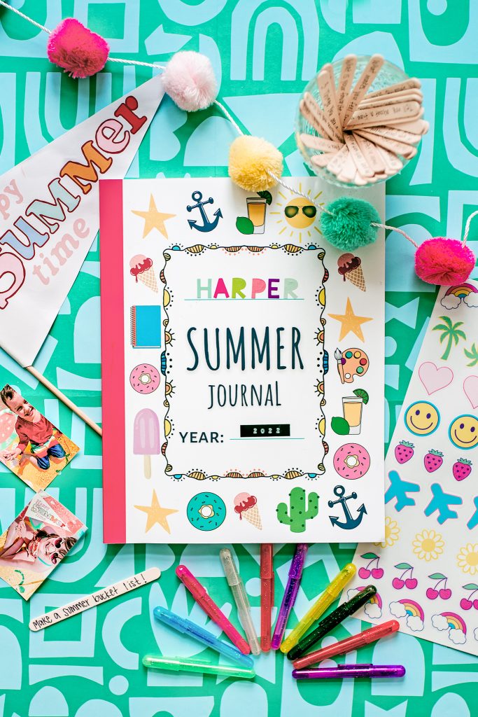 Kids keep a summer journal to document their adventures and practice creative writing! Summer activity to learn through play for preschoolers and beyond! Summer journal prompts for kids 