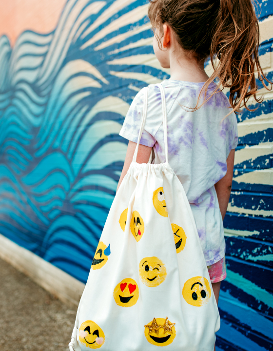 DIY Emoji Backpack: Potato Print Craft