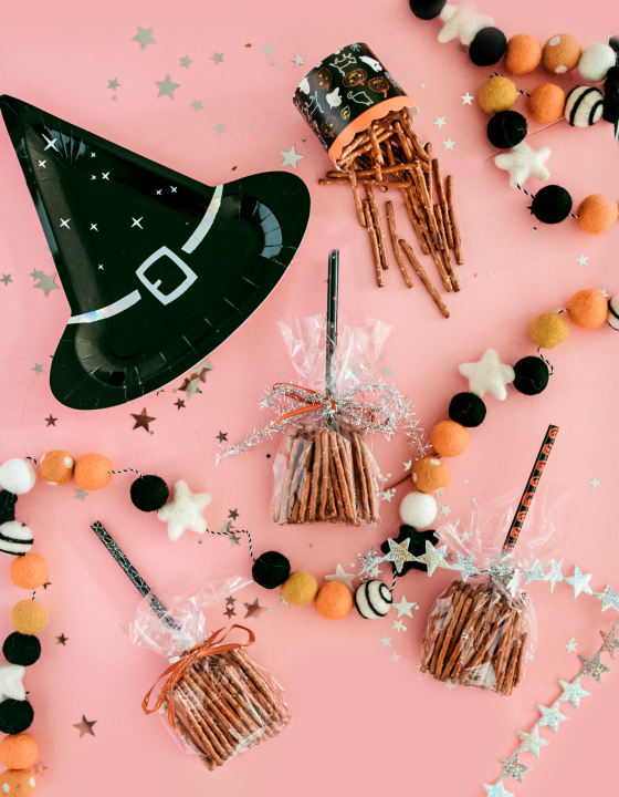 Halloween Class Treat – Pretzel Witch Broom Snack Bags
